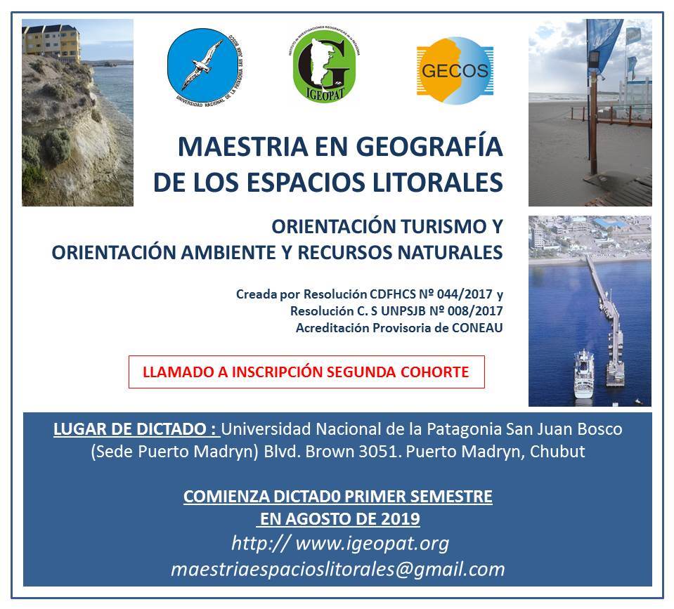 ABREN LAS INSCRIPCIONES PARA LA MAESTRÍAS EN GEOGRAFÍA DE LOS ESPACIOS LITORALES