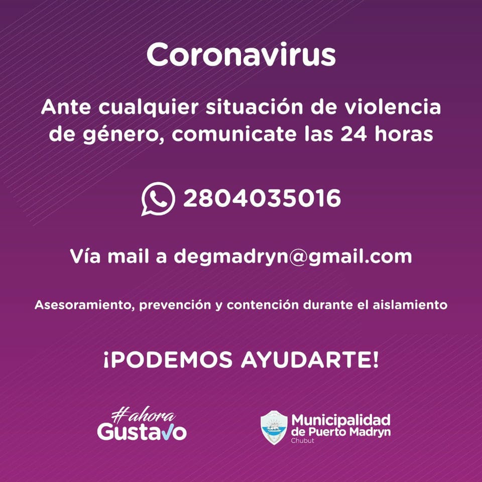 CONTINÚA VIGENTE EL PLAN DE CONTENCIÓN A MUJERES VÍCTIMAS DE VIOLENCIA DE GÉNERO DURANTE EL AISLAMIENTO