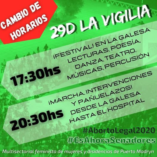 CONVOCAN A LA VIGILIA 29D