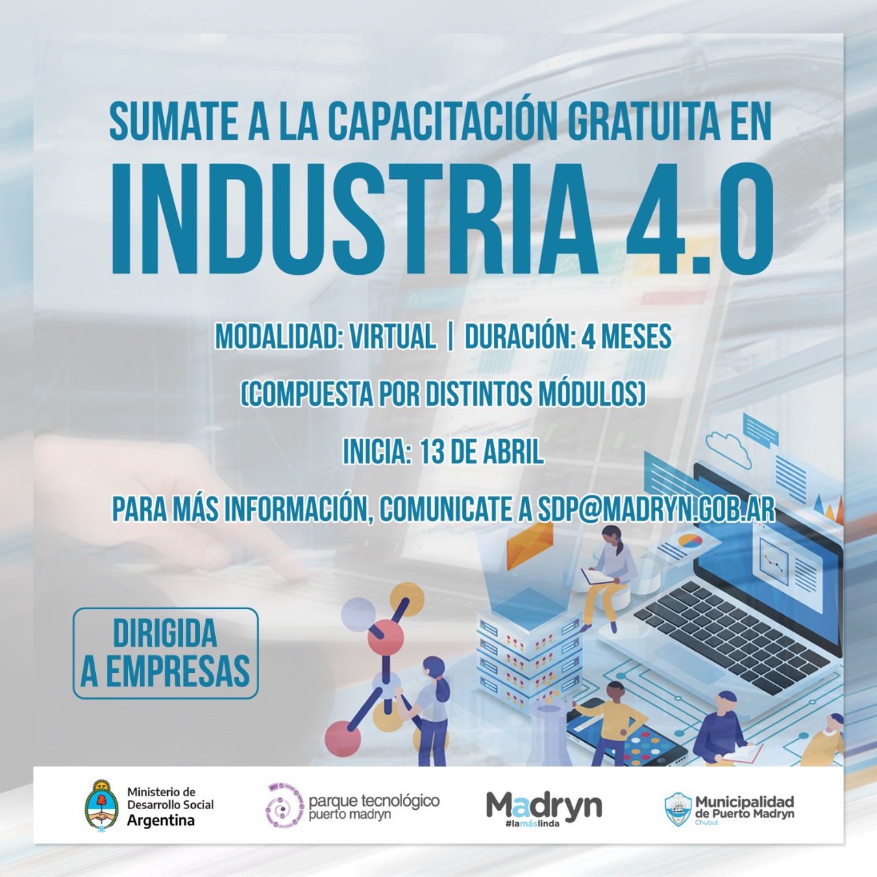 CONVOCAN A UNA CAPACITACIÓN EN INDUSTRIA 4.0 PARA EMPRESAS DE LA CIUDAD