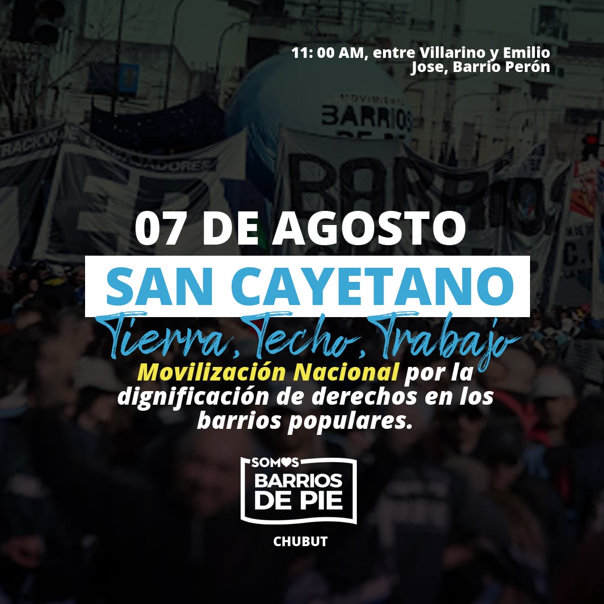 BARRIOS DE PIE SE SUMA A LA MOVILIZACIÓN NACIONAL POR TIERRA, TECHO Y TRABAJO