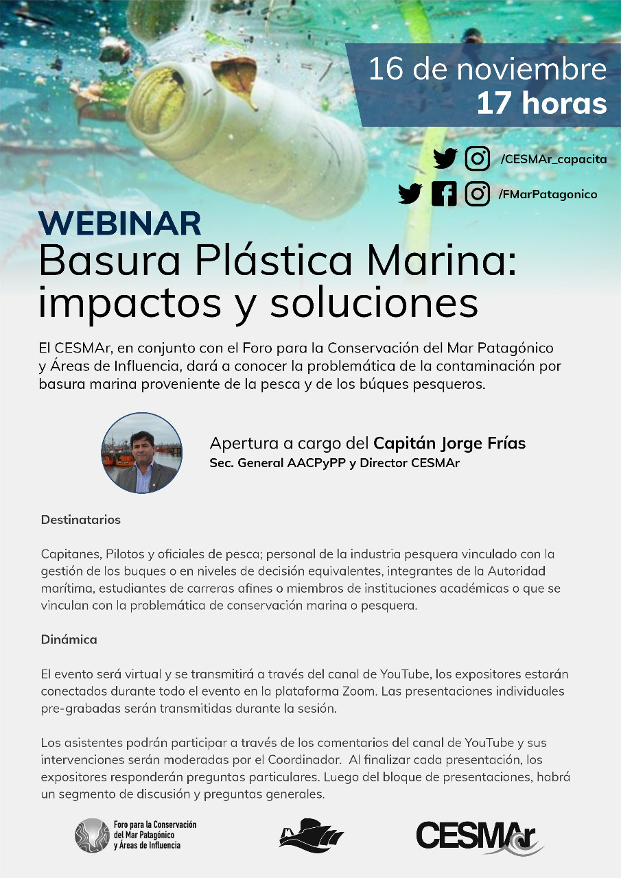 WEBINAR: «BASURA PLÁSTICA MARINA: IMPACTOS Y SOLUCIONES»