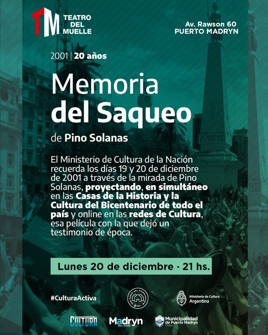 PROYECTARÁN “MEMORIA DE UN SAQUEO” DE PINO SOLANA