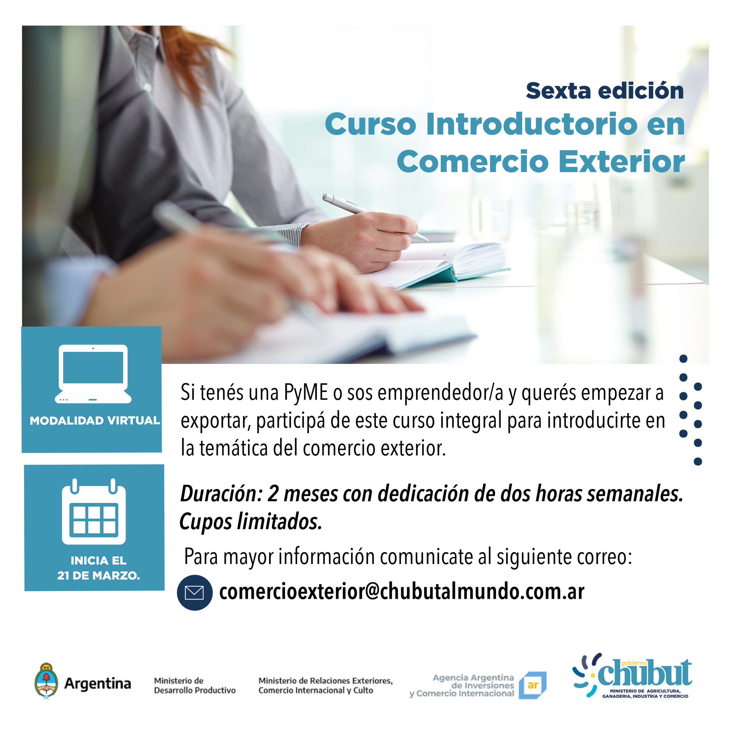 PROVINCIA INVITA A PARTICIPAR DEL ‘CURSO INTRODUCTORIO EN COMERCIO EXTERIOR’