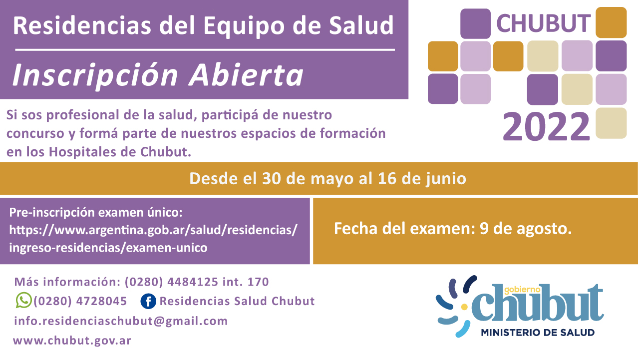 ÚLTIMOS DÍAS DE INSCRIPCIÓN A LAS “RESIDENCIAS DEL EQUIPO DE SALUD 2022”