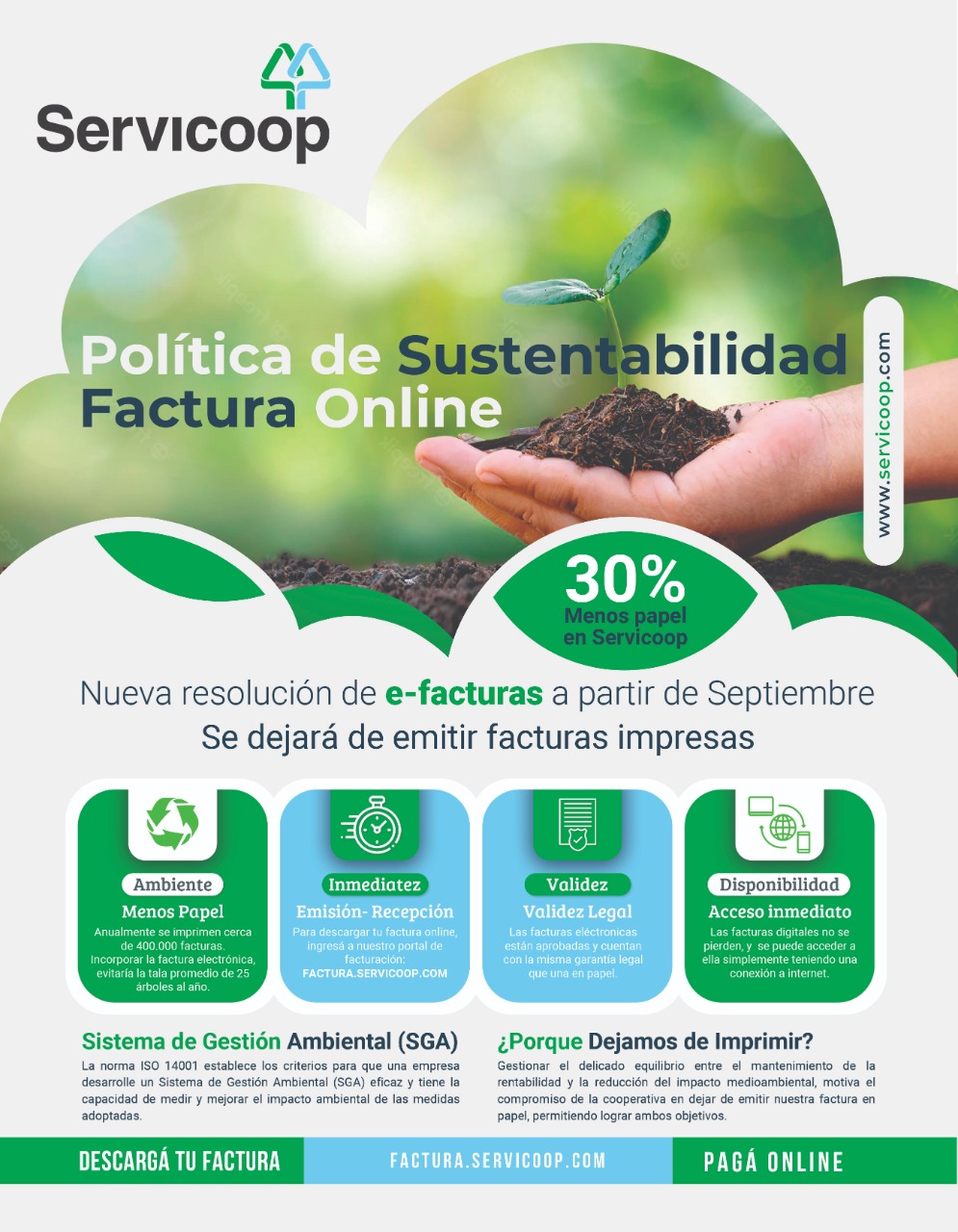 SERVICOOP Y LA NUEVA RESOLUCIÓN DE FACTURAS ELECTRÓNICAS A PARTIR DEL MES DE SEPTIEMBRE