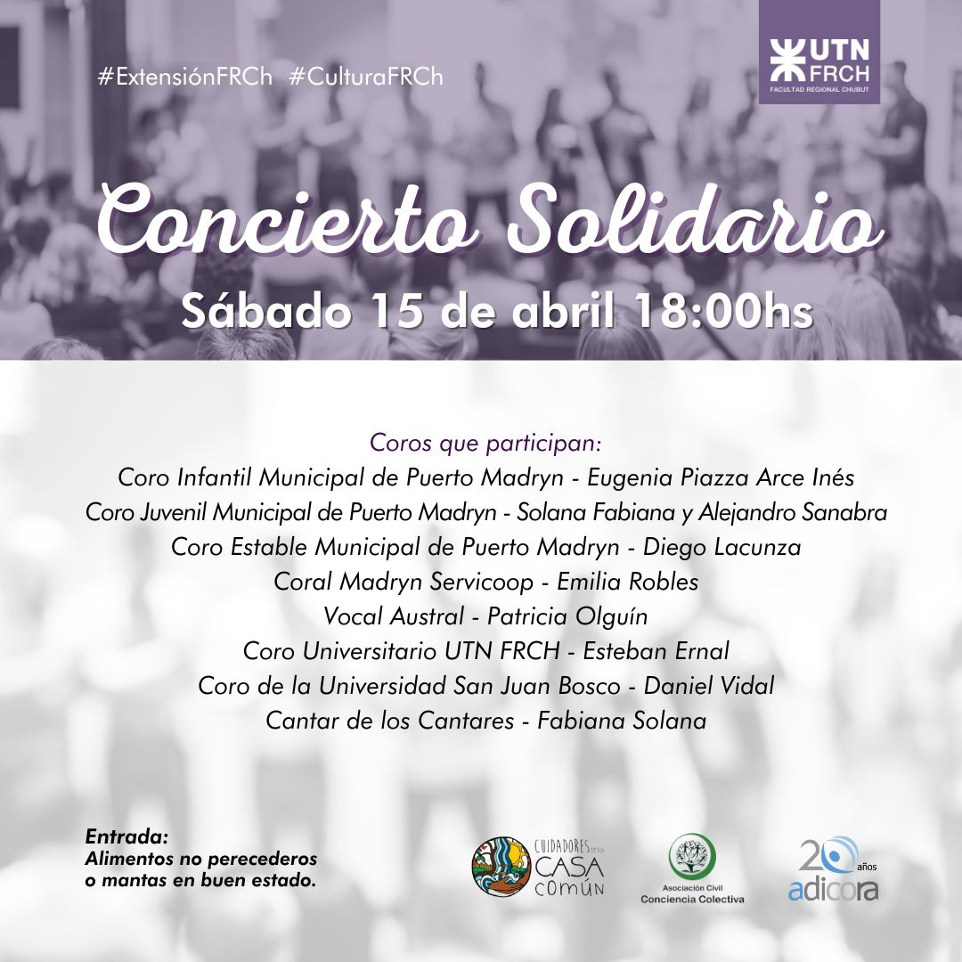 SE REALIZA EN UTN CHUBUT LA SEXTA EDICIÓN DEL CONCIERTO SOLIDARIO
