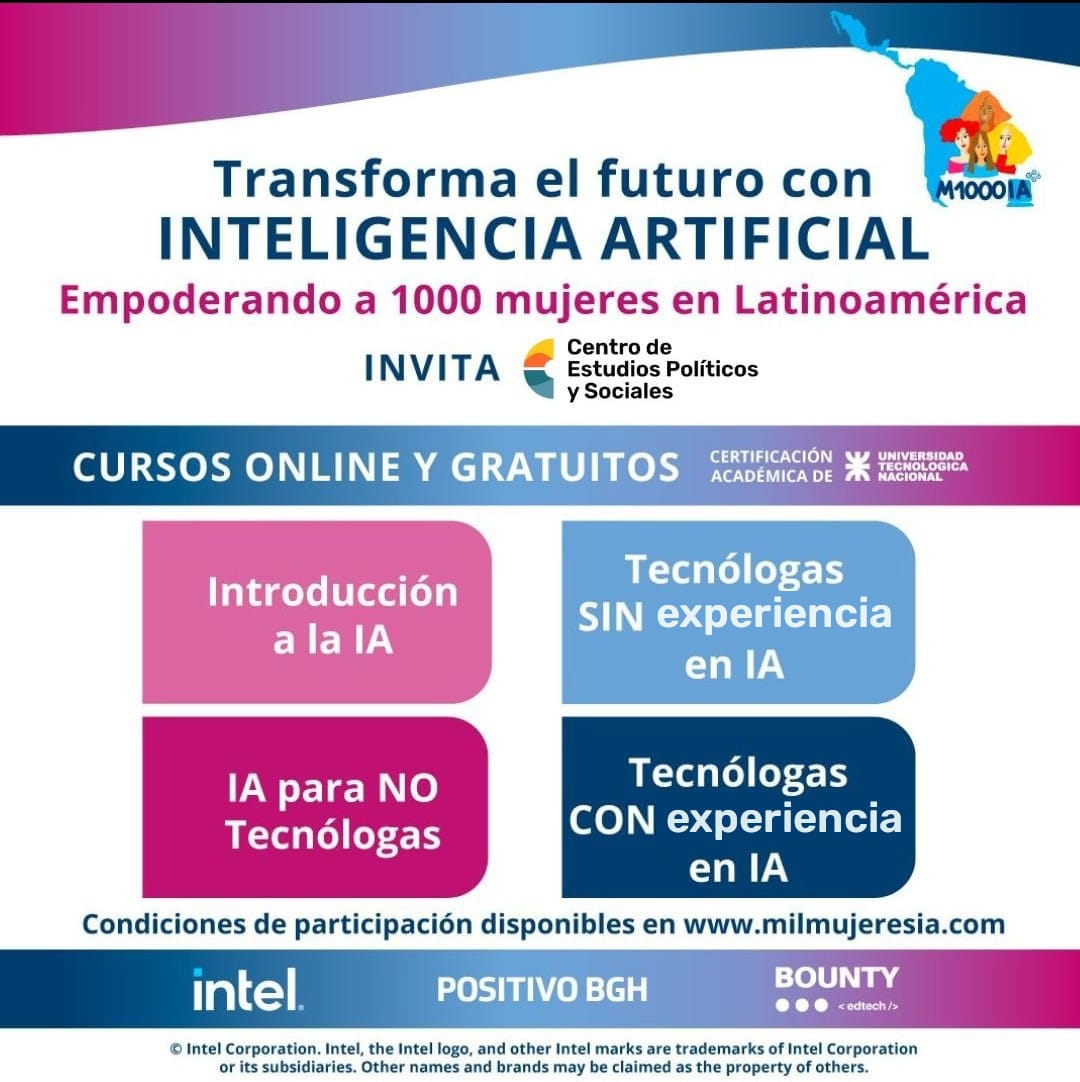 El Gobierno Provincial invita a participar del programa “Mil Mujeres IA”