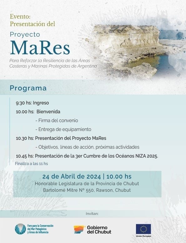 Provincia firmará un convenio para la conservación de Áreas Costeras y Marinas Protegidas de Chubut.