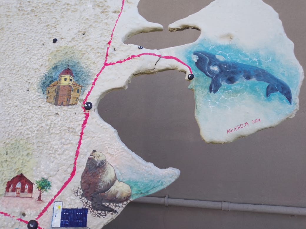 Culminó el mural en el patio interior del Chalet Pujol en Puerto Madryn