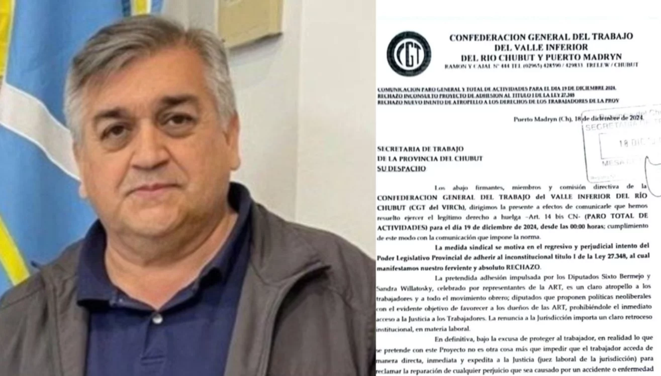 La CGT del Valle convocó a un paro general para este jueves