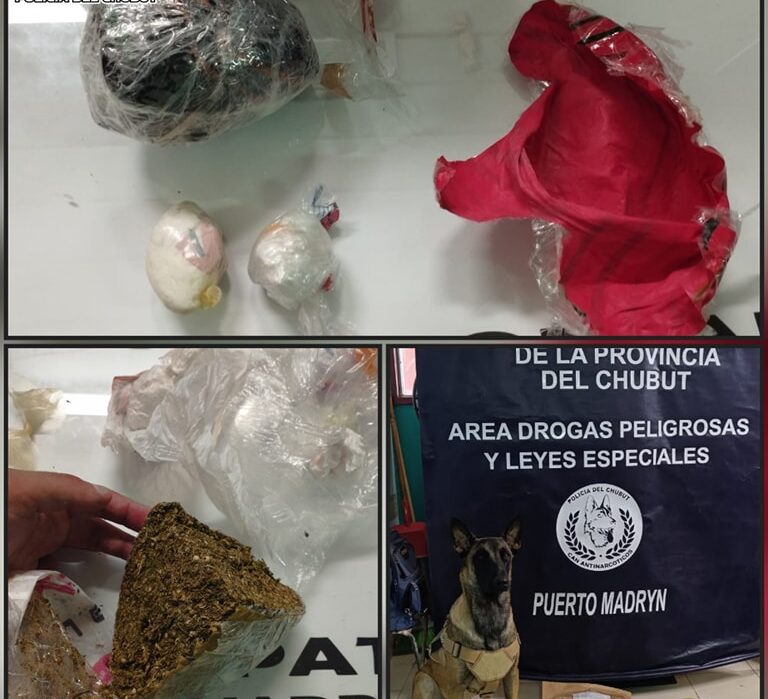 Secuestran cocaína y marihuana en encomienda en Puerto Madryn