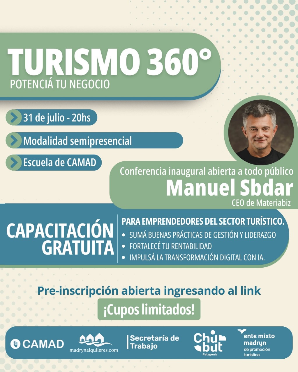 Lanzan “Turismo 360°”: capacitación gratuita para emprendedores turísticos de la región