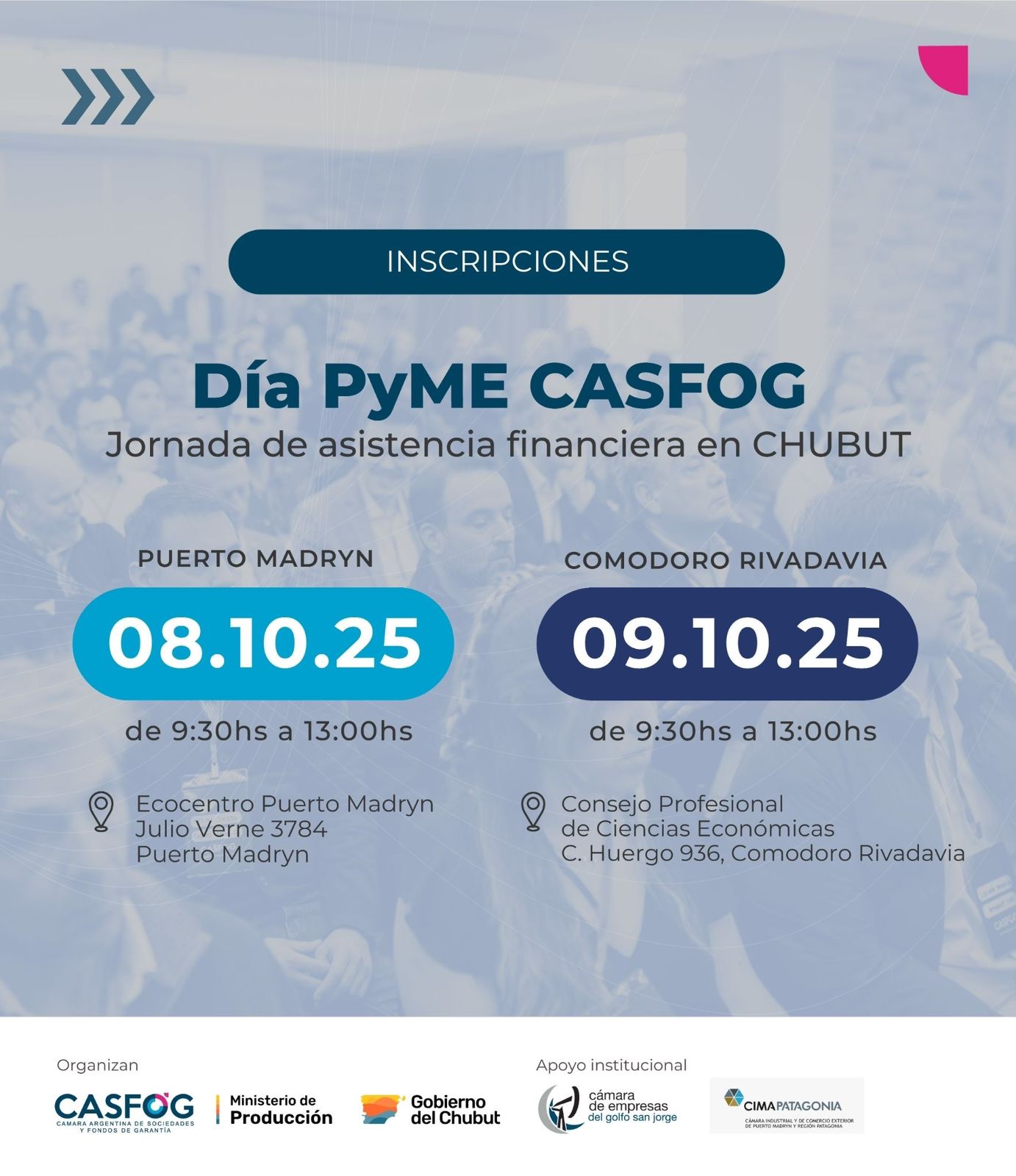 Puerto Madryn será sede de las jornadas “Día PyME” para impulsar el acceso al financiamiento empresarial