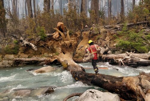 Continúa el intenso operativo para contener el incendio forestal en El Turbio
