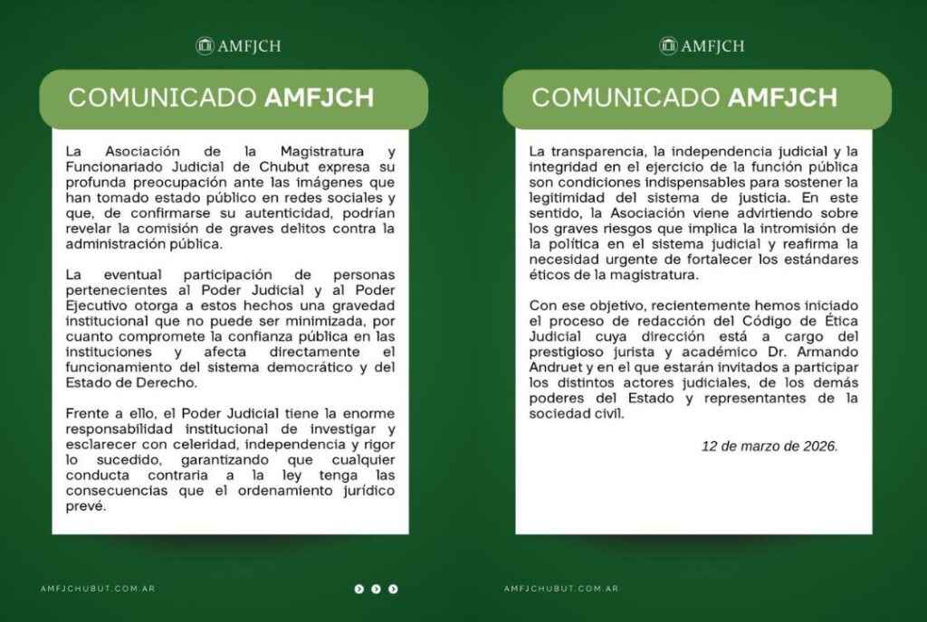 Preocupación en la Justicia de Chubut por el video de la presunta coima a la fiscal Gamarra