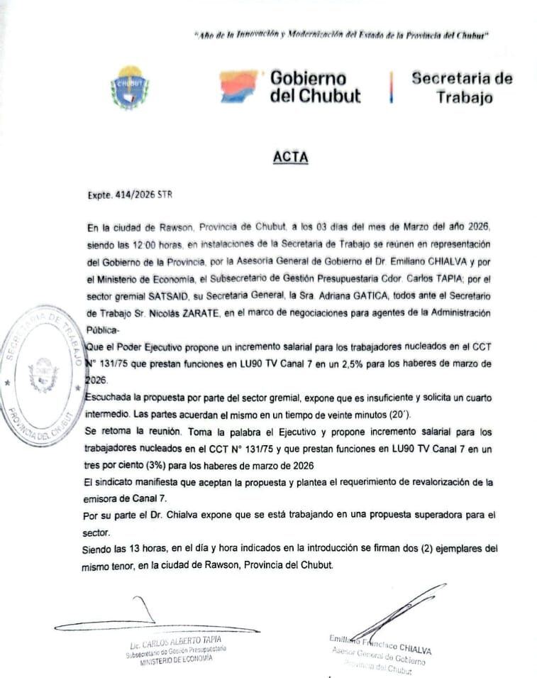 Provincia alcanzó acuerdos salariales con policías y empleados de Canal 7