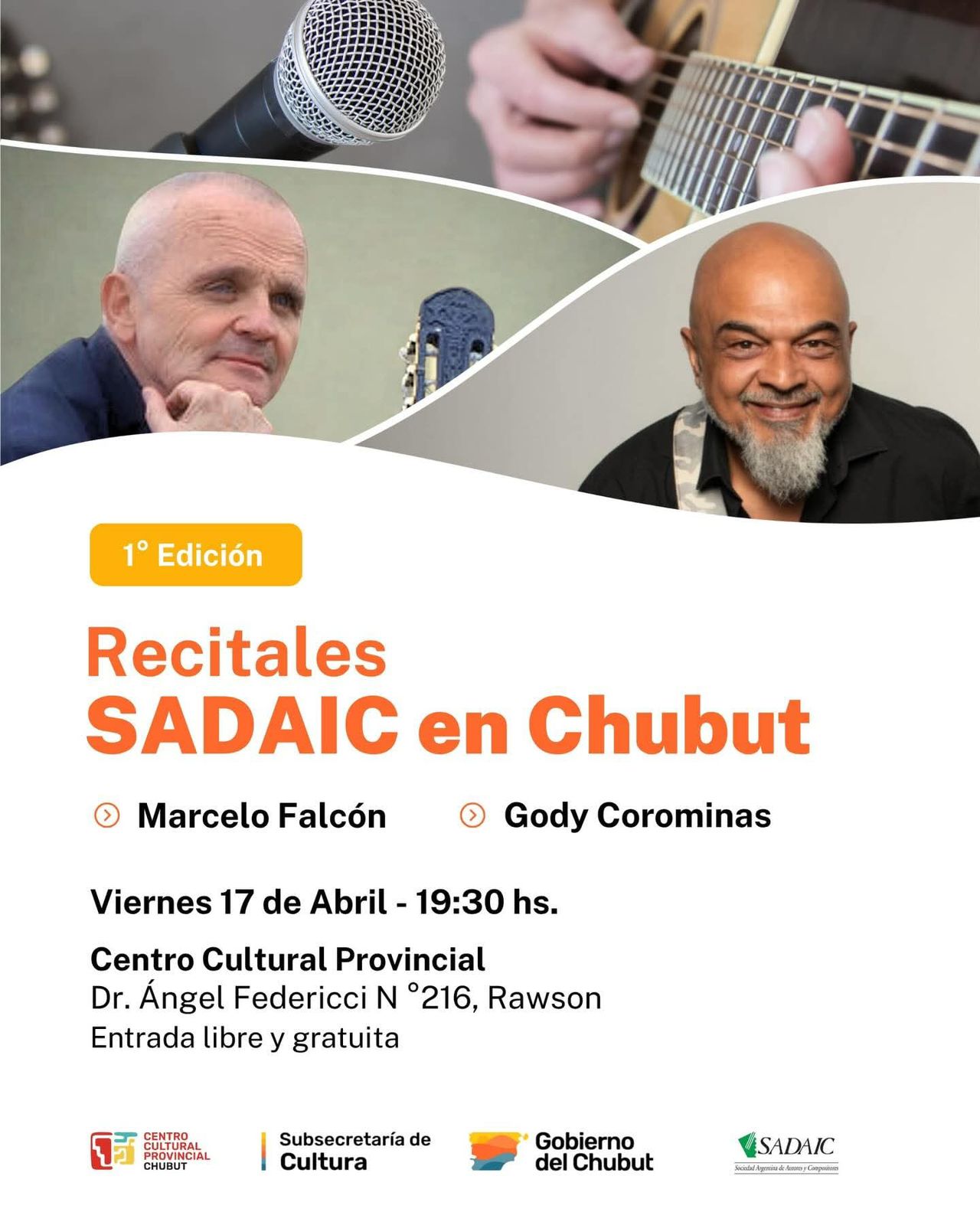 Chubut recibe los “Recitales SADAIC” con una propuesta de música de autor patagónica