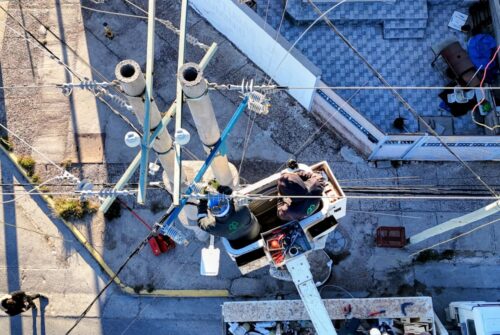 Servicoop realizó tareas de mantenimiento eléctrico en la zona norte de Puerto Madryn