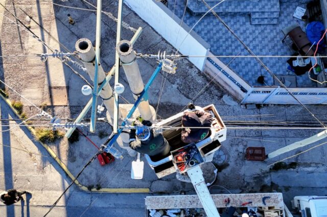 Servicoop realizó tareas de mantenimiento eléctrico en la zona norte de Puerto Madryn