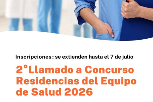 Extienden hasta el 7 de julio el plazo de inscripción al segundo llamado de las Residencias del Equipo de Salud