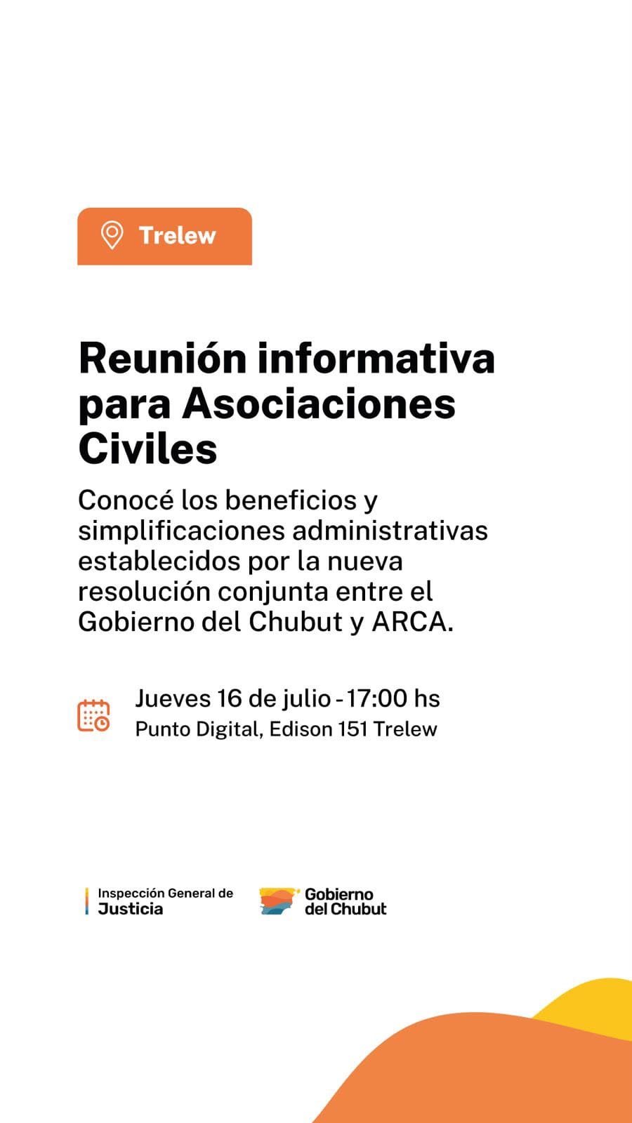 Provincia realizará en Trelew una reunión informativa para asociaciones civiles