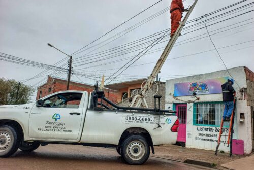 Servicoop duplicó las guardias eléctricas durante las lluvias